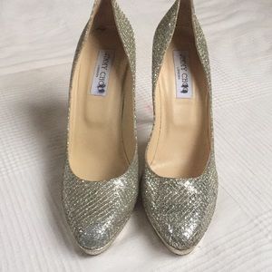 Silver Jimmy Choo Pumps 4.5 inch (12cm)